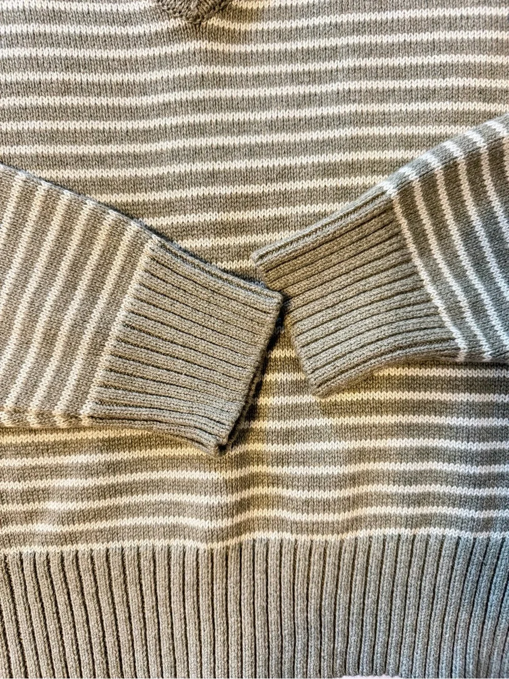 Women’s Long Sleeve Collared Neck Pullover Sweater-Green Striped, NWOT - Picture 3 of 3